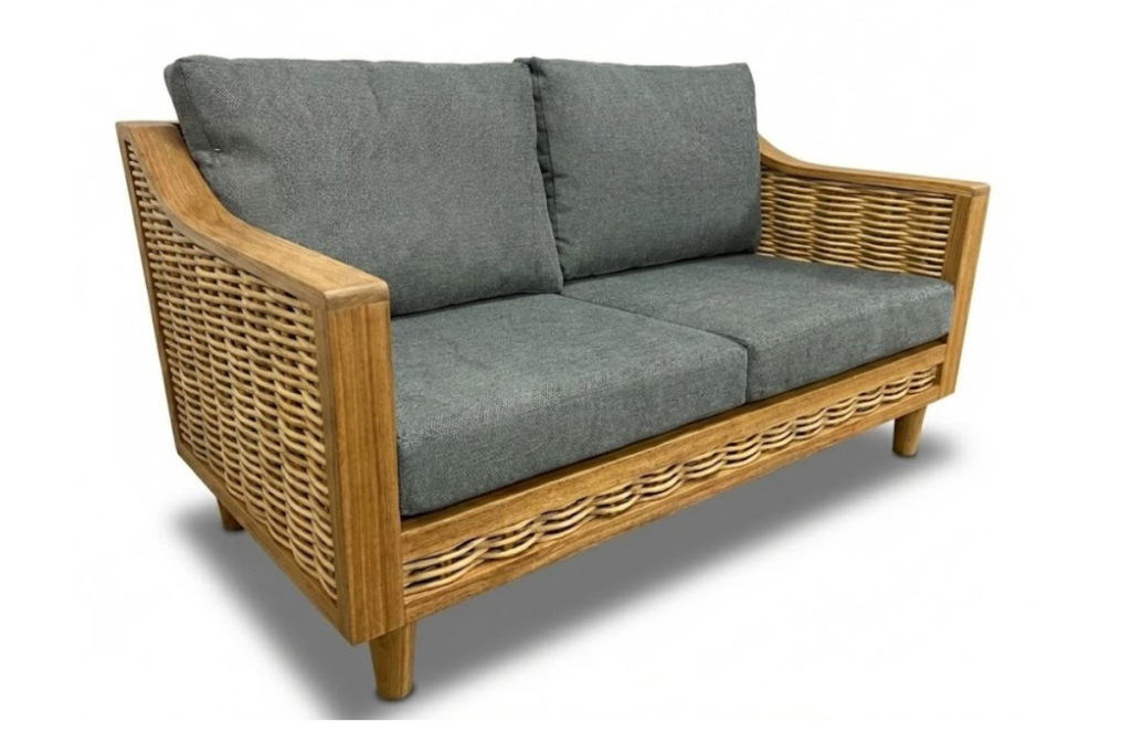 rattan 2 seater sofa