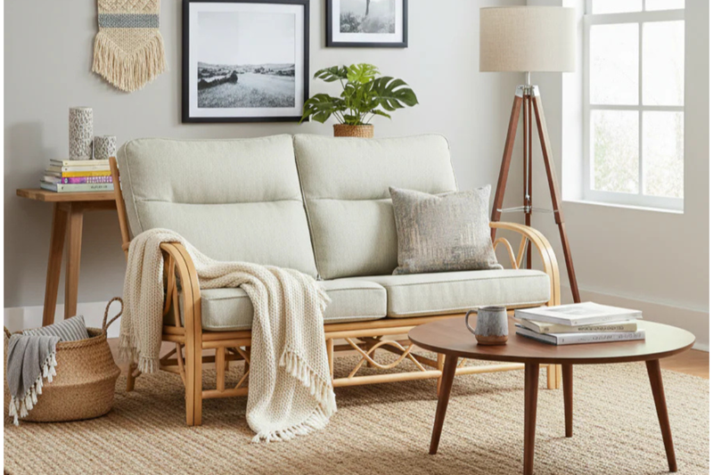 bali cane 3 seater sofa