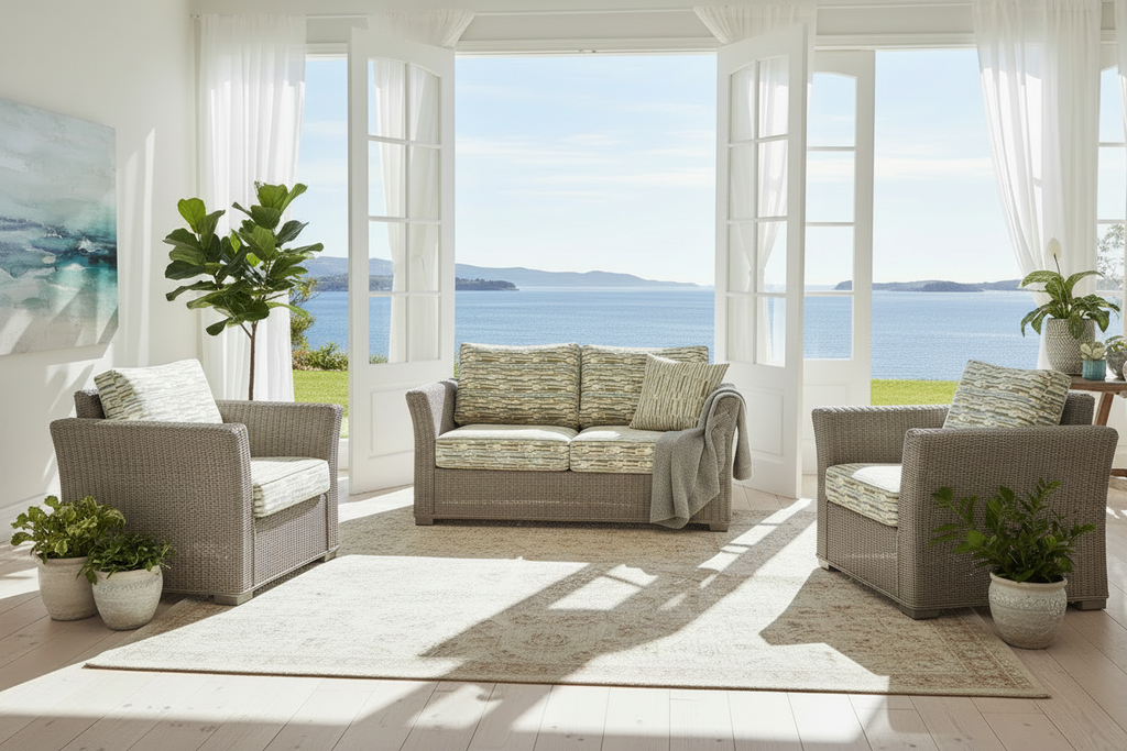 Cairo Suite - Darker Rattan with Santos Pampas