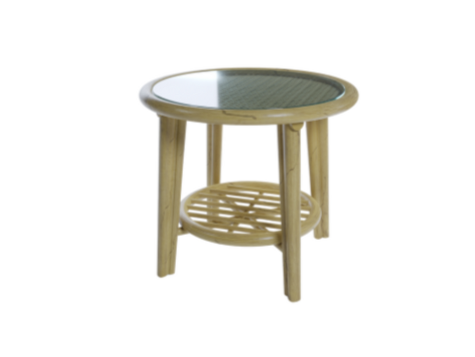 round cane side table