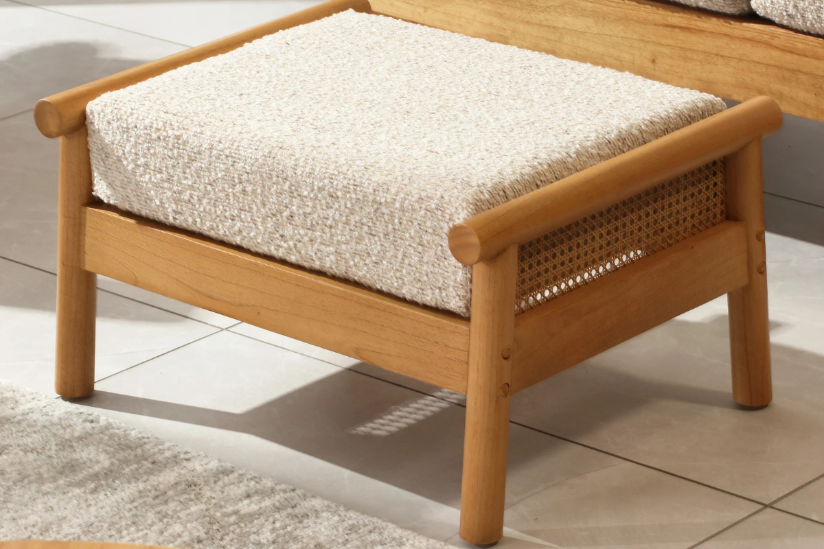 mindi wood footstool