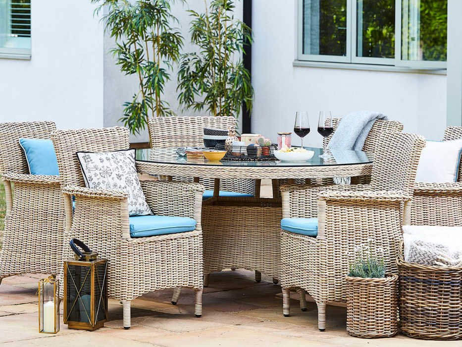 Cane outdoor dining furniture deals