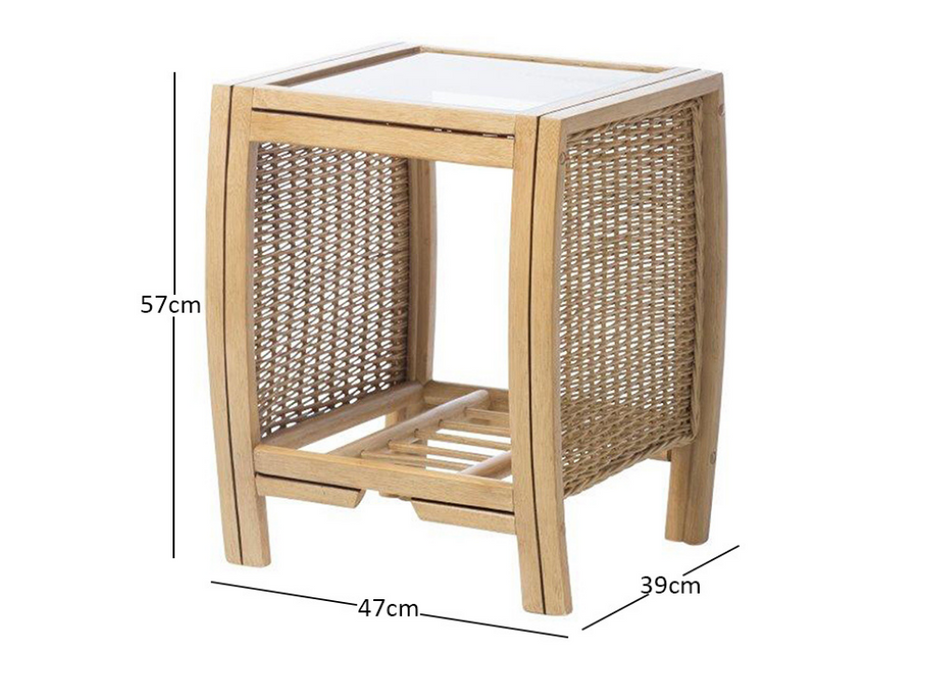 turin oak side table